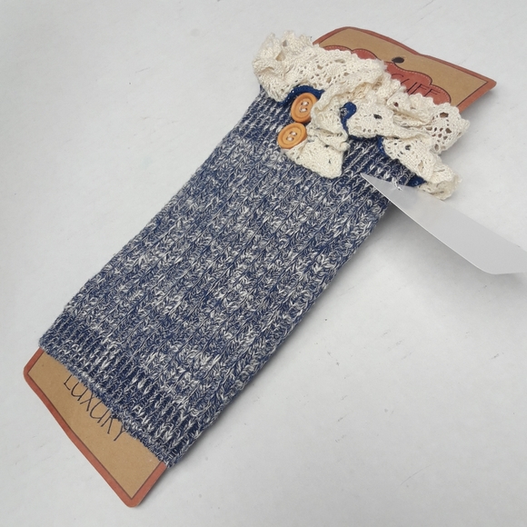 NWT Crocheted Lacy Boot Cuffs Socks Cuff Blue Lace - Picture 8 of 8